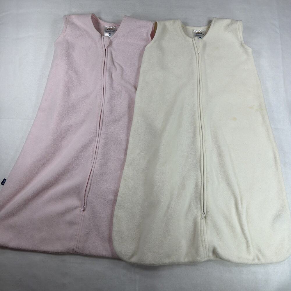 Halo sleep sack Lot Of 2 Size Medium 6-12 Months Wearable Blankets Pink Ivory